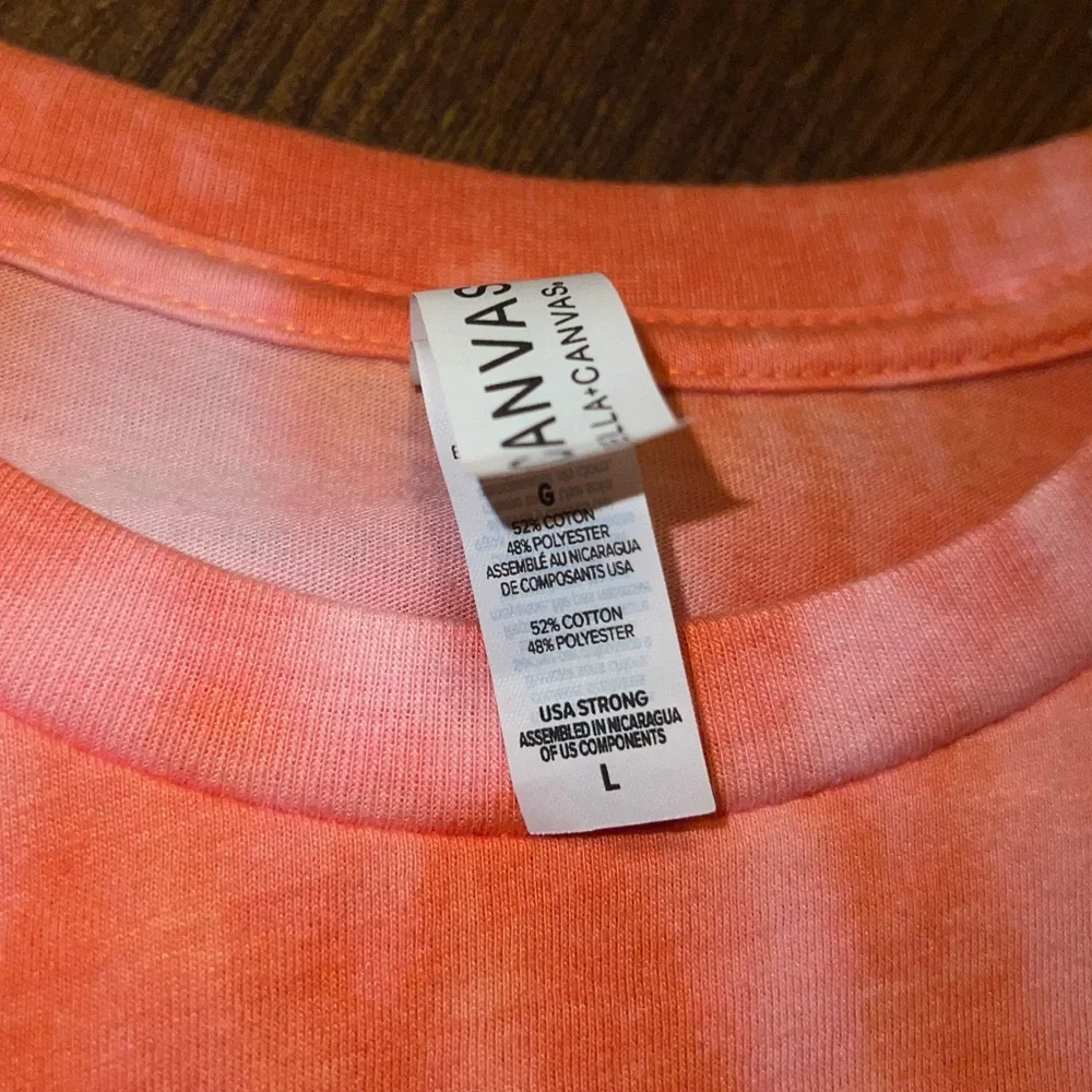 Bella Canvas Love Basketball Orange Coral Crop Boxy Short Sleeve T-Shirt Size L - Picture 9 of 9